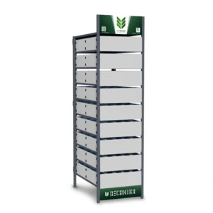 Стенд для комплектующих с лотками металлическими (9 лотков)